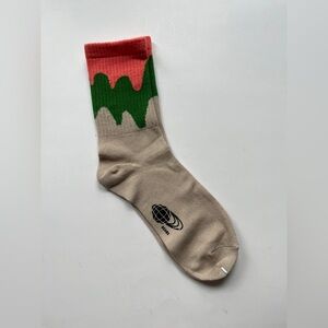 Vibrant Green and Pink Socks